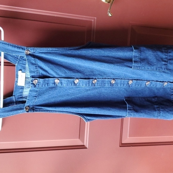 Denim by Ellison Denim blue jumper button front pockets size large - Picture 2 of 12